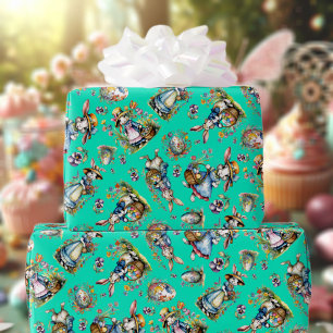 Minz-Aquarell-Osterhase-Eier-Blumen Geschenkpapier