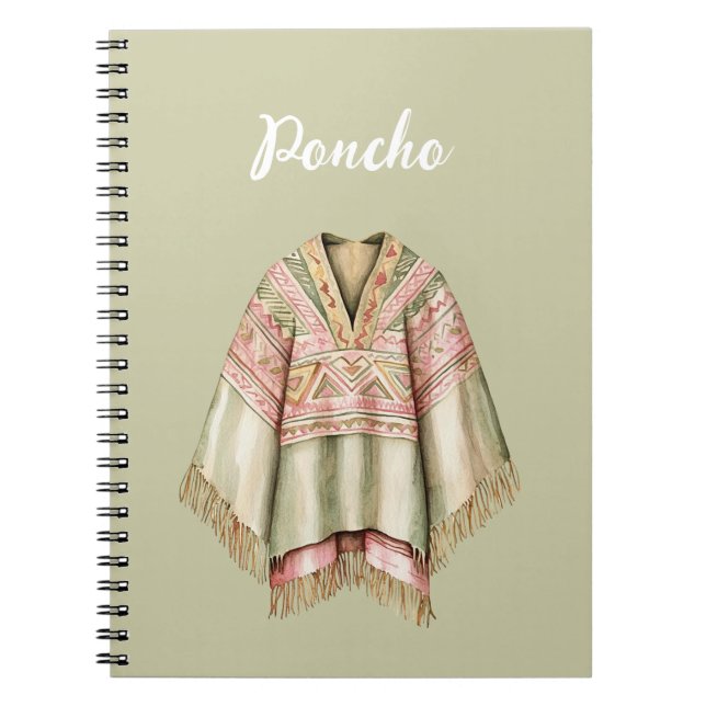 Minz Avocado Rosa Poncho Notizblock (Vorderseite)