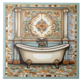 Minz Blau und Beige Badewanne Badezimmer Fliesenbo Fliese