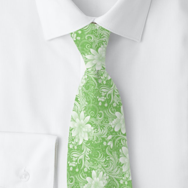 Minz-Blumen-Batik Krawatte (Von Creator hochgeladen)