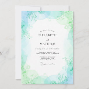 Minz Chartreuse Brautstrauß Eukalyptus Hochzeit Einladung