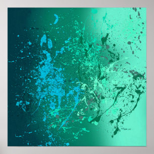 Minz-Flurry-Abstrakt-Spatter-Kunst Poster