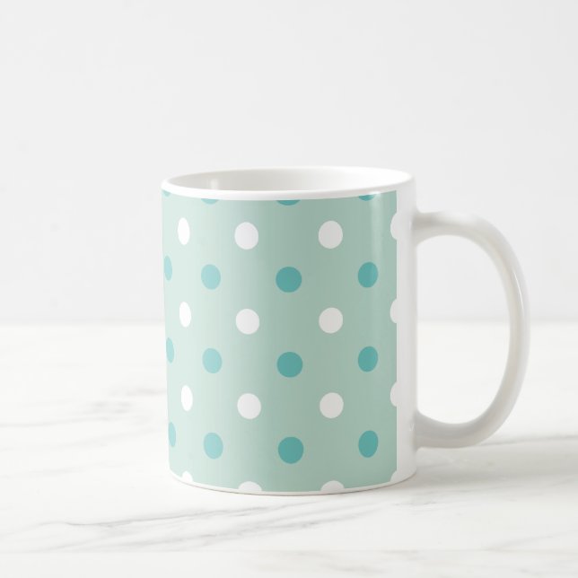 Minz-grüne blaue Punkte Tasse (Rechts)