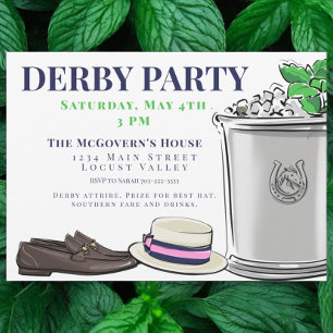 Minz-Julep-Hut und -Schuhe Derby-Renntag Einladung