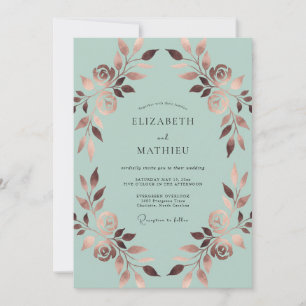 Minz-Kupfer-Blatt-Hochzeit Einladung