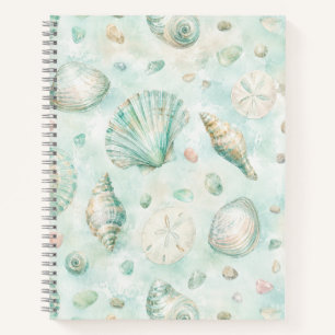 Minz-Muschel-Aquarell-Ozean-Muster Notizbuch
