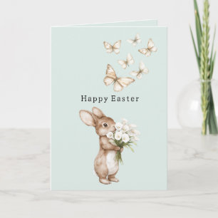 Minz-Osterhase-Kalla-Lilien-Schmetterlinge Karte