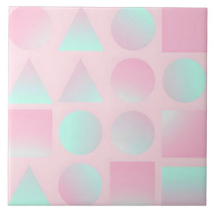 Minz-Rosa-Abstrakt-Trendy-Kollektion Fliese
