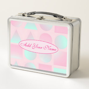 Minz-Rosa-Abstrakt-Trendy-Kollektion Metall Brotdose