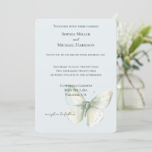 Minz-Schmetterling-Hochzeit Einladung