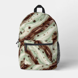 Minz-Schokoladen-Chip-Milchshake-Marmor-Design Bedruckter Rucksack