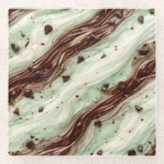 Minz-Schokoladen-Chip-Milchshake-Marmor-Design Glasuntersetzer