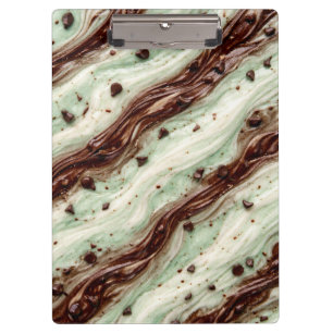 Minz-Schokoladen-Chip-Milchshake-Marmor-Design Klemmbrett