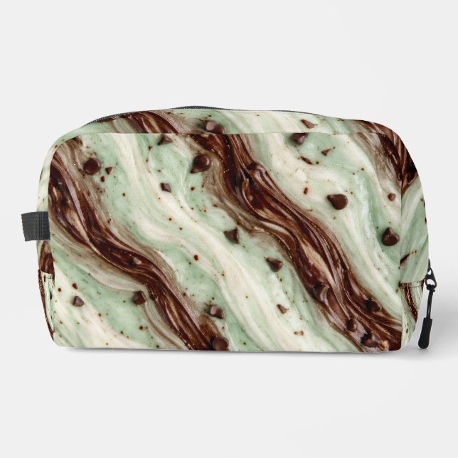 Minz-Schokoladen-Chip-Milchshake-Marmor-Design Waschbeutel (Vorderseite)