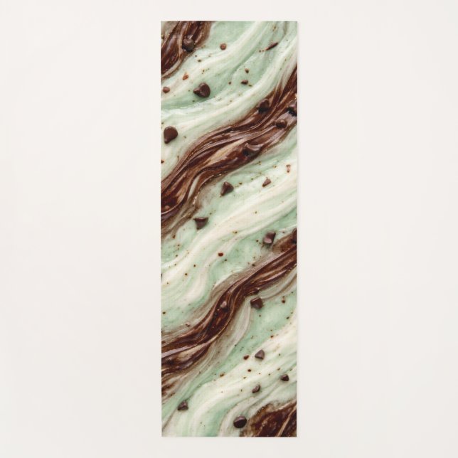 Minz-Schokoladen-Chip-Milchshake-Marmor-Design Yogamatte (Vorderseite)