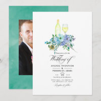 Minz- und Blaue Boho-Weinverkostungs-Hochzeit