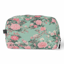 Minz- und rosa Kirschblüten-Monogramm-Initiale