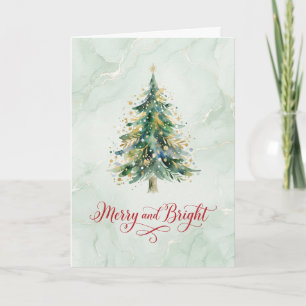 Minz-Wasserfarben-Karte 'Merry And Bright' Karte