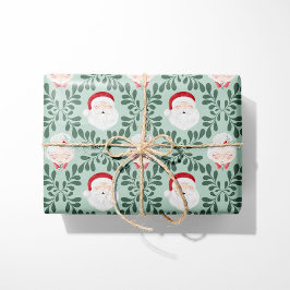 Minz-Weihnachtspapier für Mr. & Mrs. Claus Geschenkpapier
