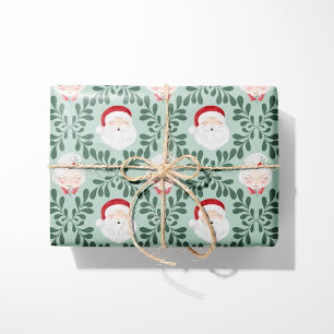 Minz-Weihnachtspapier für Mr. & Mrs. Claus Geschenkpapier