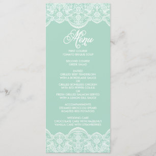 Minzbroschüre-Spitze Hochzeitsmenükarte Menükarte
