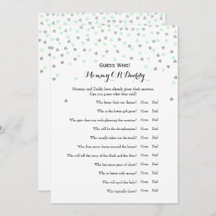 Minze 2x Baby Shower Games wünscht Ratet Wer Einladung