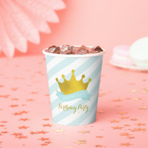 Minze and Gold Princess Geburtstagsparty Paper Cup Pappbecher