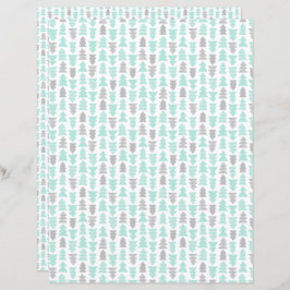 Minze and Light Gray Weihnachtsbaum Scrapbook Pape