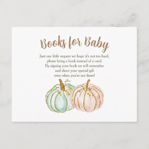 Minze and Peach Pumpkin Baby Books Insert Card Postkarte