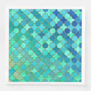 Minze Aqua Aquamarin Gold Oriental Marokkanisches Serviette