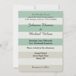 Minze, bleiche und weiße Streifen Einladung