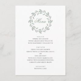 Minze botanische Hochzeit. Elegantes, einfaches Bl Menükarte