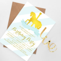 Minze Carousel Pferde Geburtstagsparty