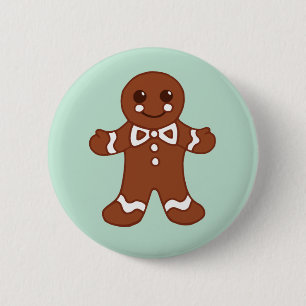 Minze Christmas Gingerbread Boy Button