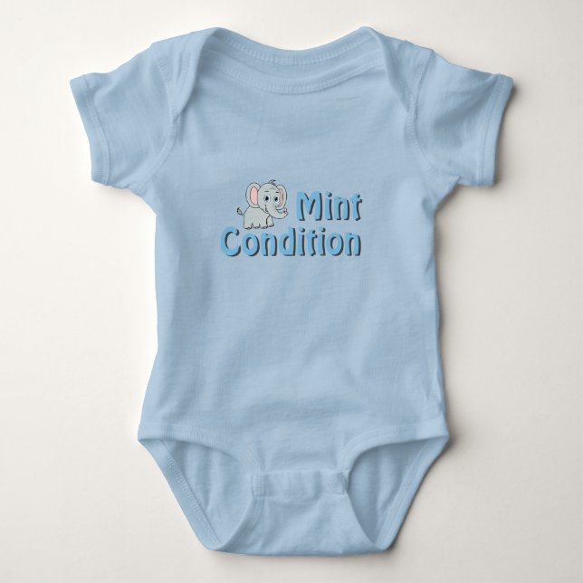 Minze Condition Boys Blue Baby Strampler (Vorderseite)