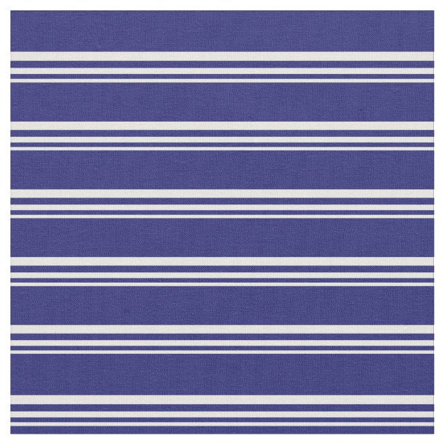 Minze Cream und Midnight Blue Lined Muster Stoff (Nahaufnahme)
