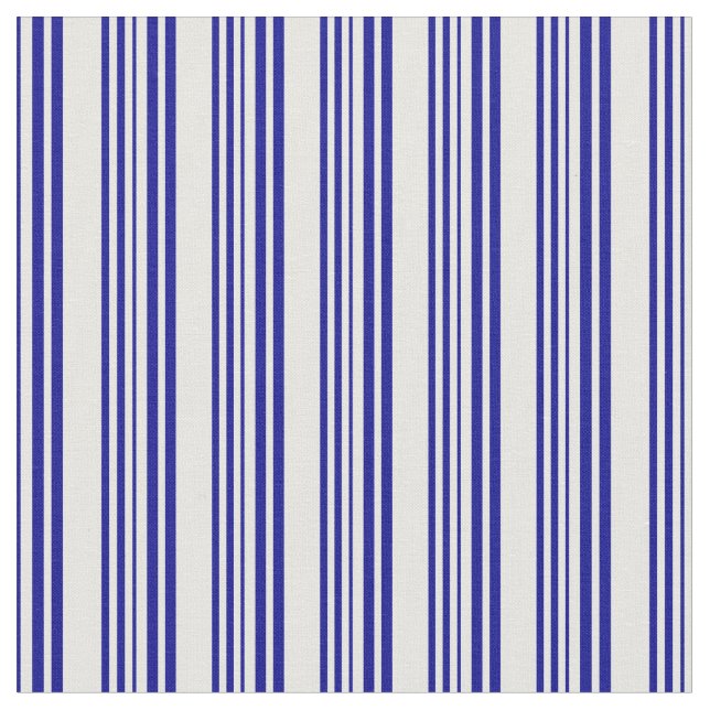 Minze Creme & Dark Blue Lines/Stripes Muster Stoff (Nahaufnahme)