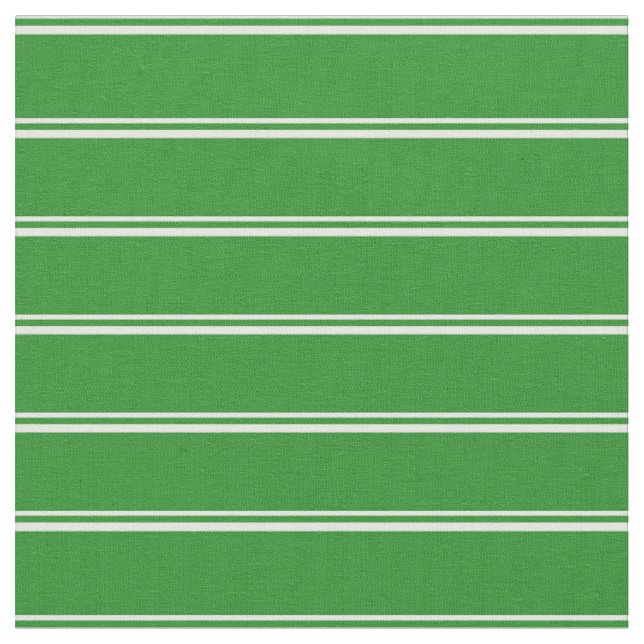 Minze Creme und waldgrüne Streifen Stoff (Nahaufnahme)