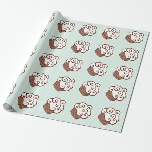 Minze Cupcake Wrapping Paper Geschenkpapier