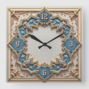 Minze Dekor Quadratische Wanduhr