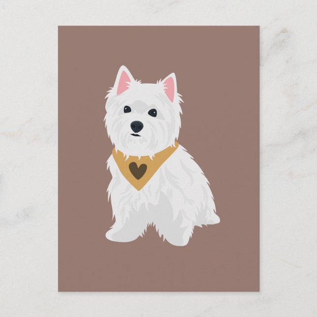 Minze der Niedliche West Highland Terrier Dog Postkarte (Vorderseite)