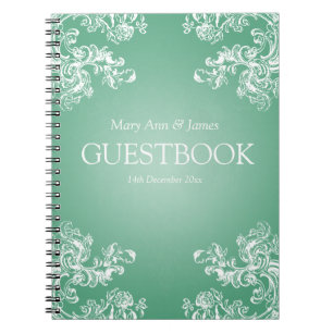 Minze des Hochzeitguestbook-Vintage Wirbels-2 Notizblock