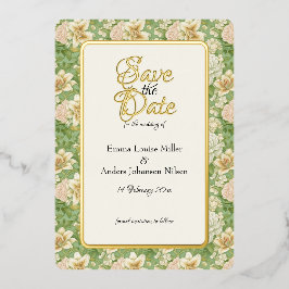 Minze Elegance, Tiger Lilies, Save the Date, Folieneinladung