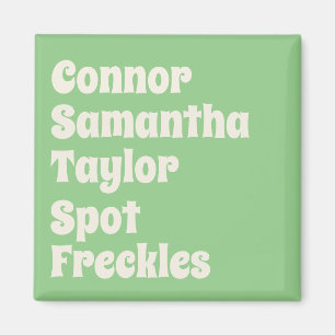 Minze Familie und Haustiere Name Retro Kühlschrank Magnet