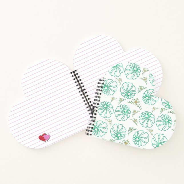 Minze Florale Ruhe Spiralblock Notizbuch (Innenseite)