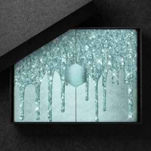 Minze-Glitzer   Aqua Aquamarin Melting Pour Seidenpapier