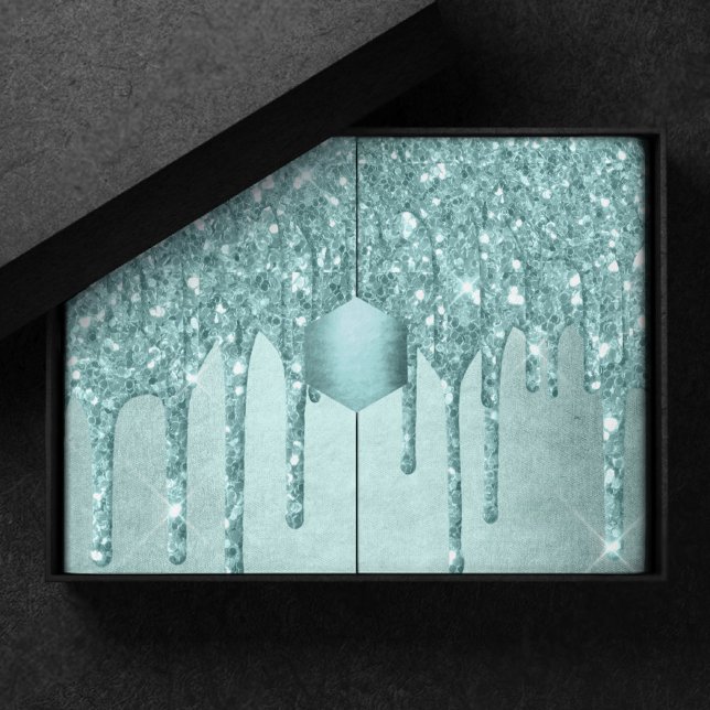 Minze-Glitzer | Aqua Aquamarin Melting Pour Seidenpapier (Von Creator hochgeladen)