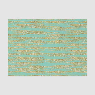 Minze Gold Imitate Glitzer Streifen Seidenpapier