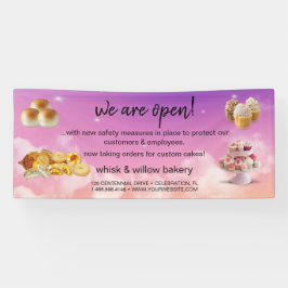 Minze & Gold Whisk Bakery Business Wiedereröffnung Banner
