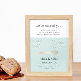 Minze & Gold Whisk Bakery Business Wiedereröffnung Flyer